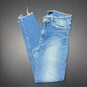 Hudson Nico Super Skinny Jeans 28 Light Wash Raw Hem Stretch Denim